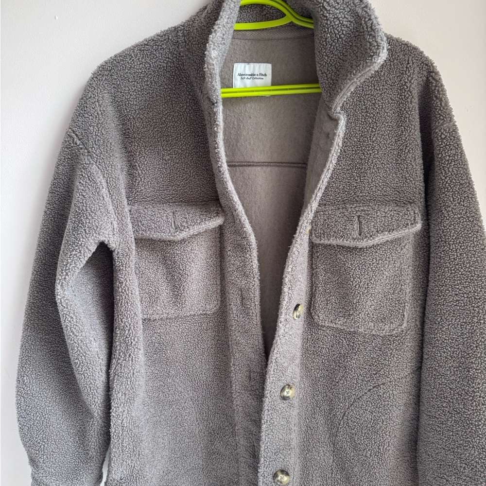 Abercrombie & Fitch Gray Lightweight Shirt Jacket